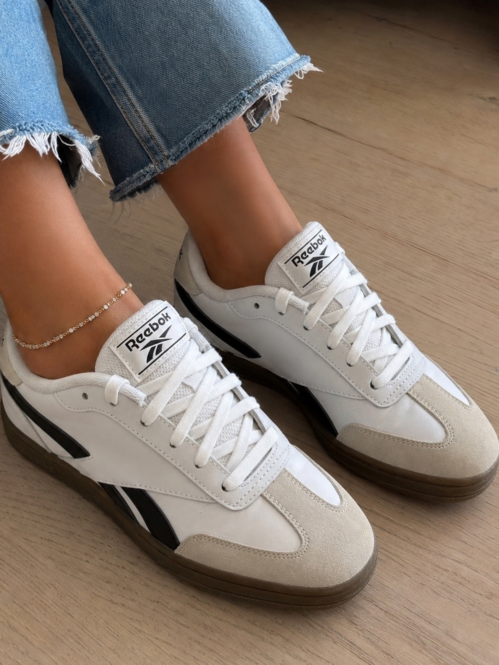 Reebok Women’s Forte Lounger Sneakers White black Size 7.5
